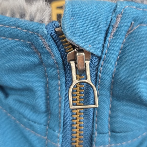 Noble Outfitters Ladies Faux Fur Neck Lined Canvas Vest Size‎ Large Teal Blue - Picture 3 of 15